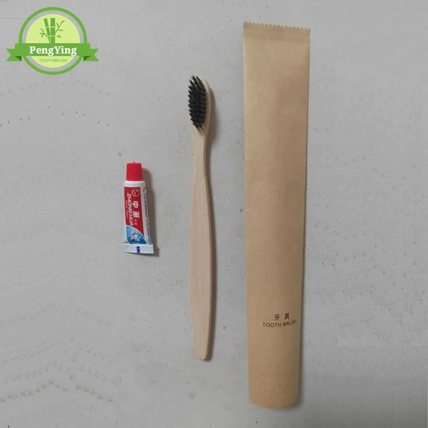 Hotel Disposable Natural Bamboo Toothbrush with Toothpaste 3~5g