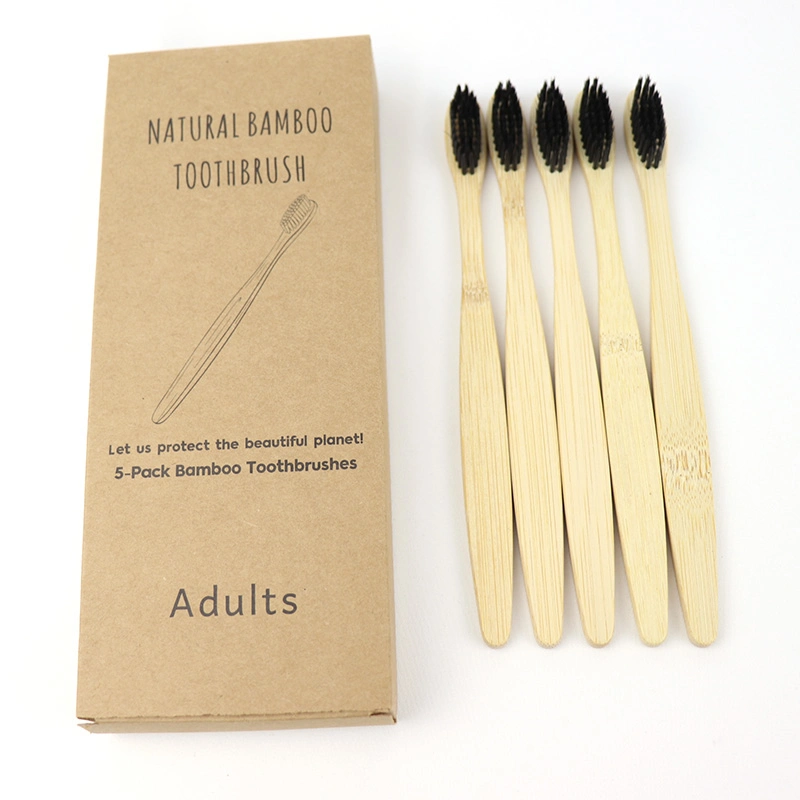 5PCS Eco-Friendly Natural Organic Personalized Natural Bamboo Toothbrush