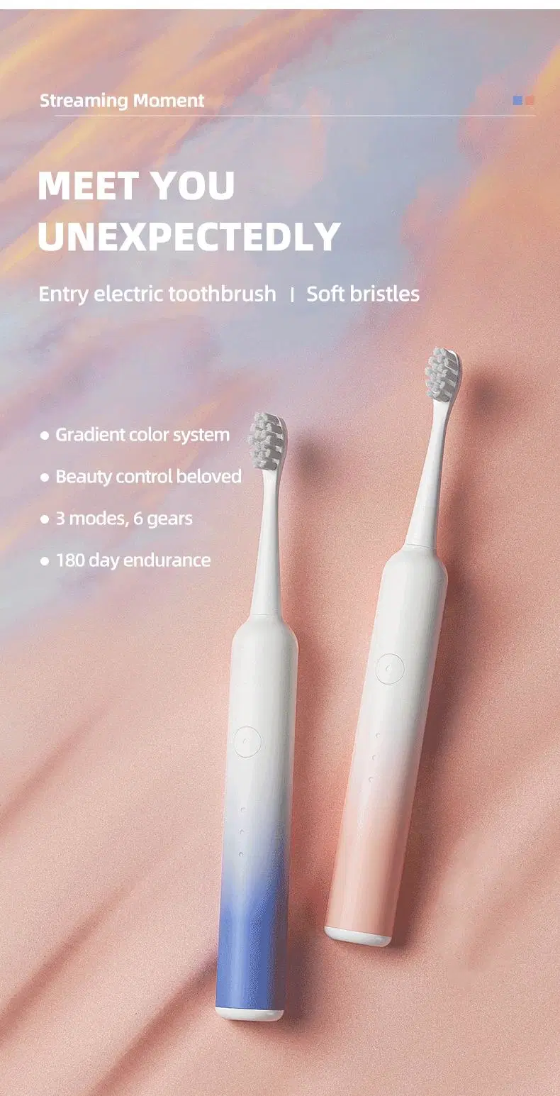 Portable Toothbrush for Travel Pink Smart Toothbrush with Wireless Charging