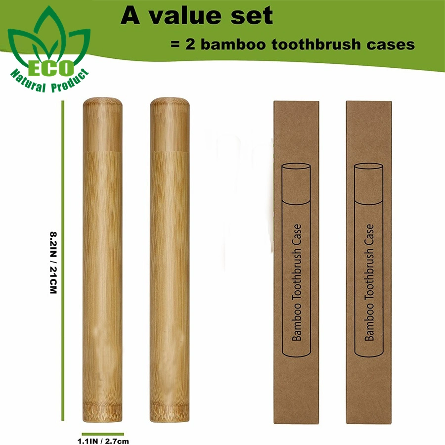 Sustainable Natural Reusable Ecological Biodegradable Bamboo Case Tooth Brush Tube