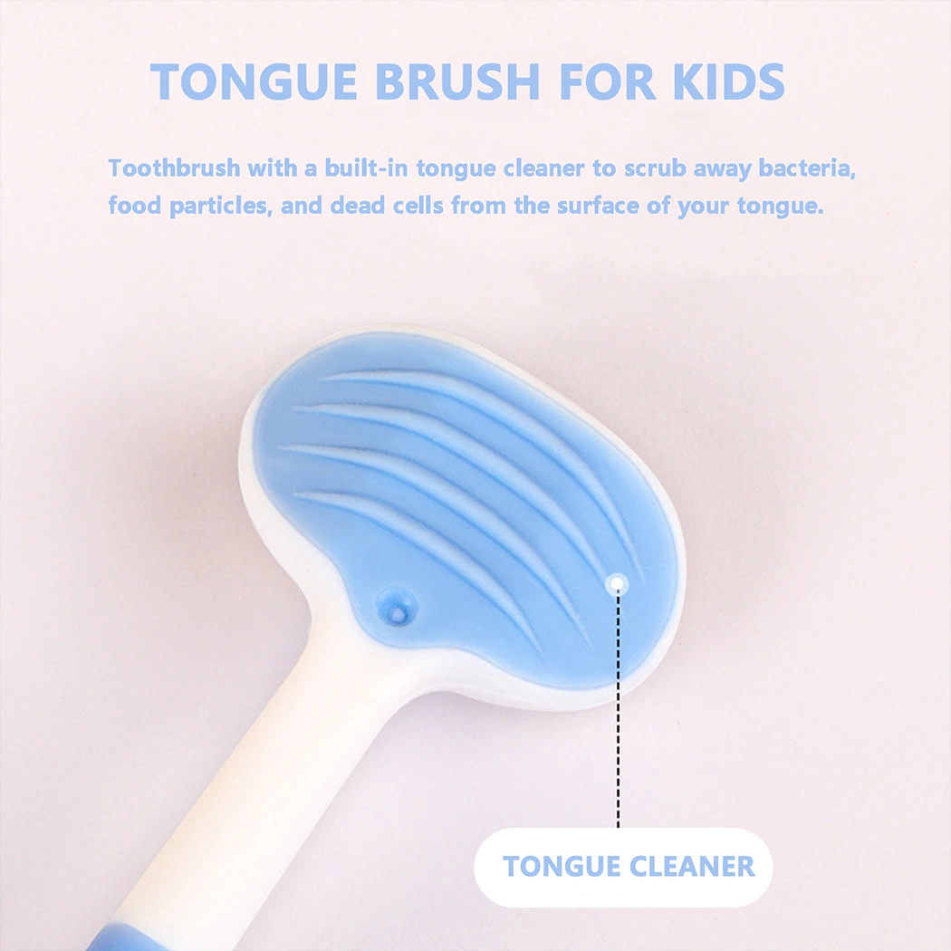 OEM Cute Elephant Design Handle 3-Sided Bristle Toothbrush for Kids