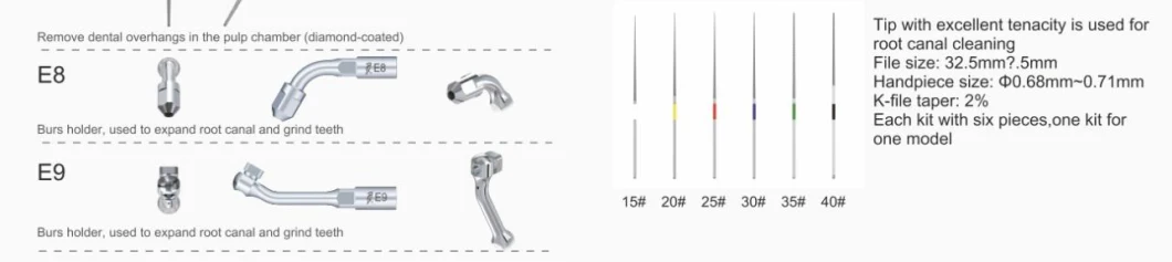 EMS Compatible Woodpecker Scaler Tips for Ultrasonic Scaer