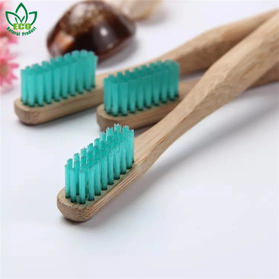 Colorful Round Head Adult Toothbrushes Zero Waste Wood Teeth Brush Oral Hygiene