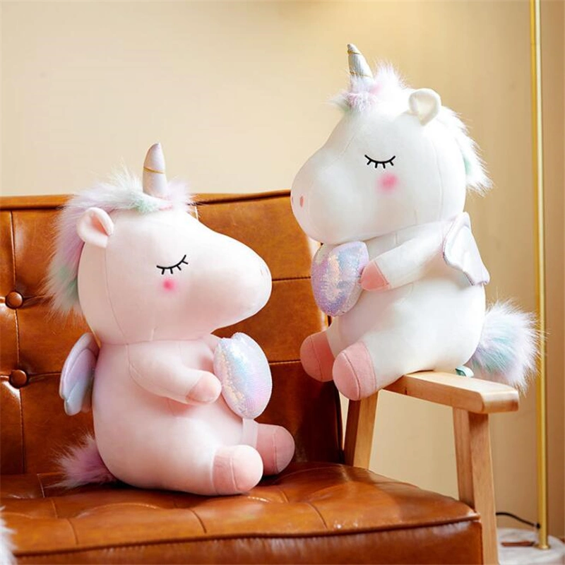 Spandex Wholesale Custom and Easy to Clean Stuffed Soft Unicorn Rainbow Plush Toy