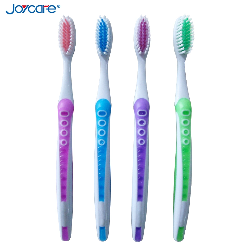 High Quality Large Brush Head Nylon Bristles Rubber Handle Adult Toothbrush