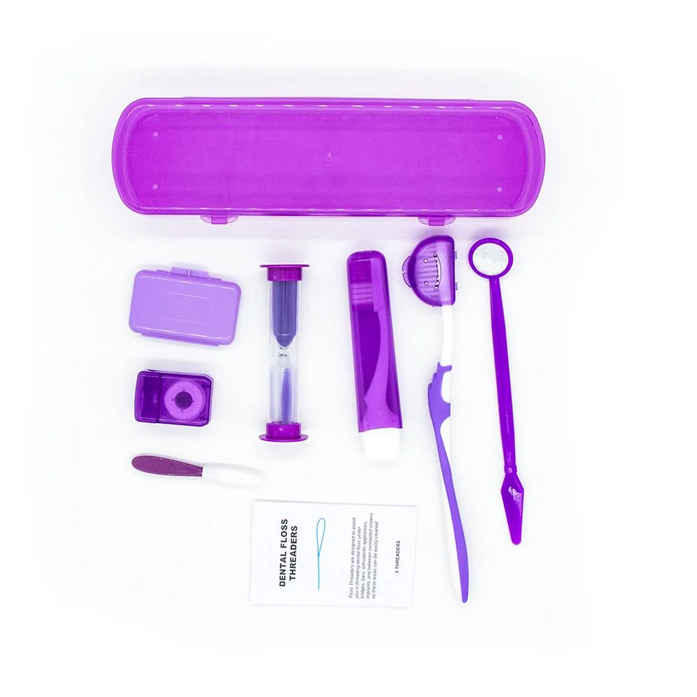Orthodontic Travel Dental Care Toothbrush Floss Accessories Cleaning Kit