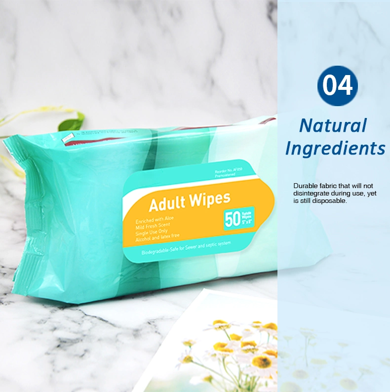 Biokleen Private Label Big Size Easy Cooling Abaya Cleansing Wipes Pure Water Adult Aloe Vera Wipes