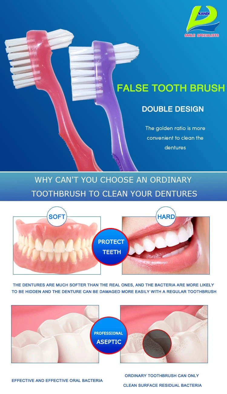 Dental Denture Brush for False Tooth Cleaning Toothbrush