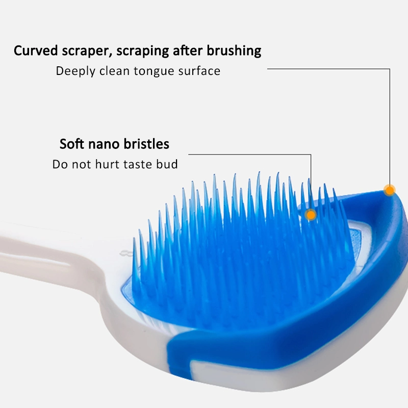 High Quality Nano Soft Bristle PP Material Brush Handle Tongue Scraper