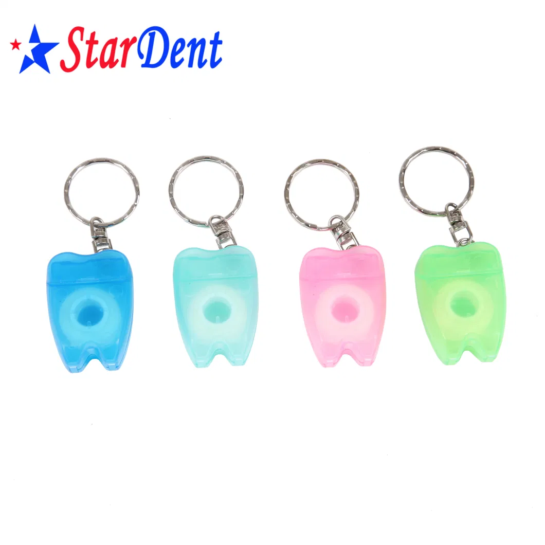 Dental Disposable Teeth Shade Dental Floss for Oral Care Key Chain Dental Floss