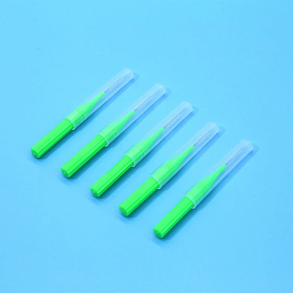 Wholesale Custom Logo 0.6-1.5 Cleaning Plastic Orthodontics Tooth Brush Cheap Dental Mini Tooth Interdental Brushes