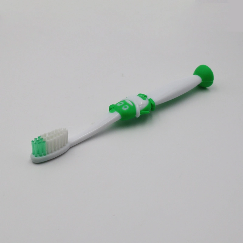 Hot Wholesale Plastic Suction Cup Toy Kid Rubber Handle Soft Bristles Kids Toothbrush