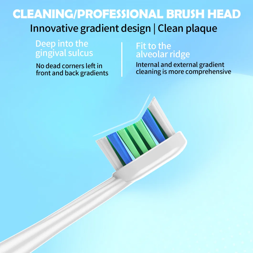 Soft Bristles Rounded Top High Density Implantation Sonic Electric Toothbrush Head