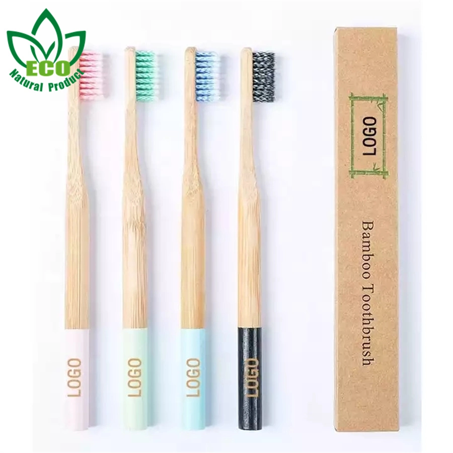 China Natural Healthy Family Combination Package Long Handle Degradable 4 Pack Bamboo Toothbrush Manufacturing