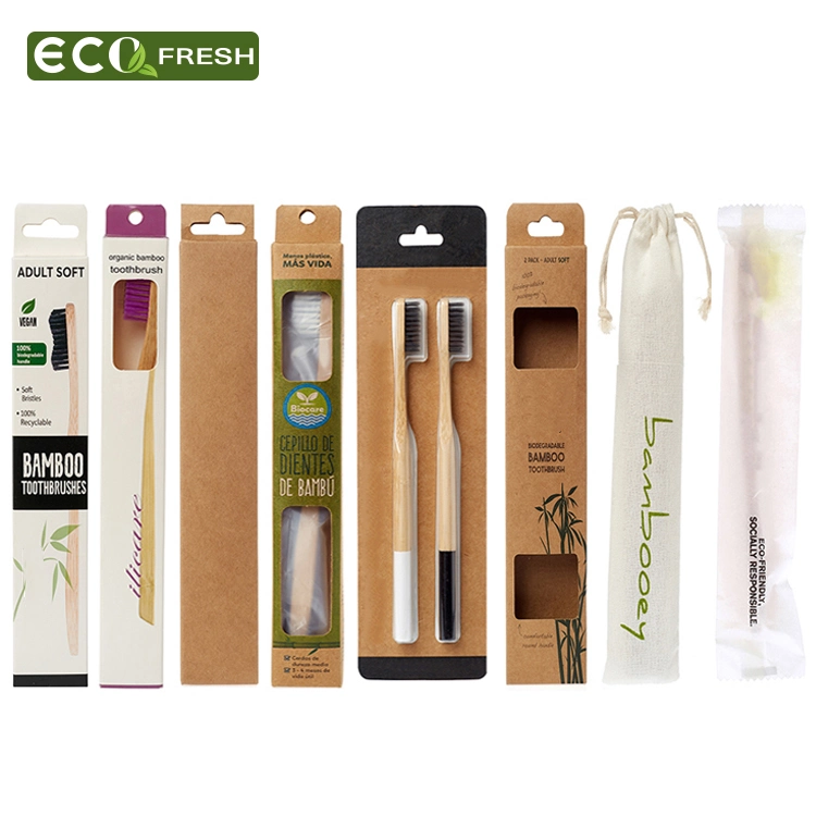 Wholesale Custom Logo Soft Bristle Curved Bamboo Toothbrush for Adult