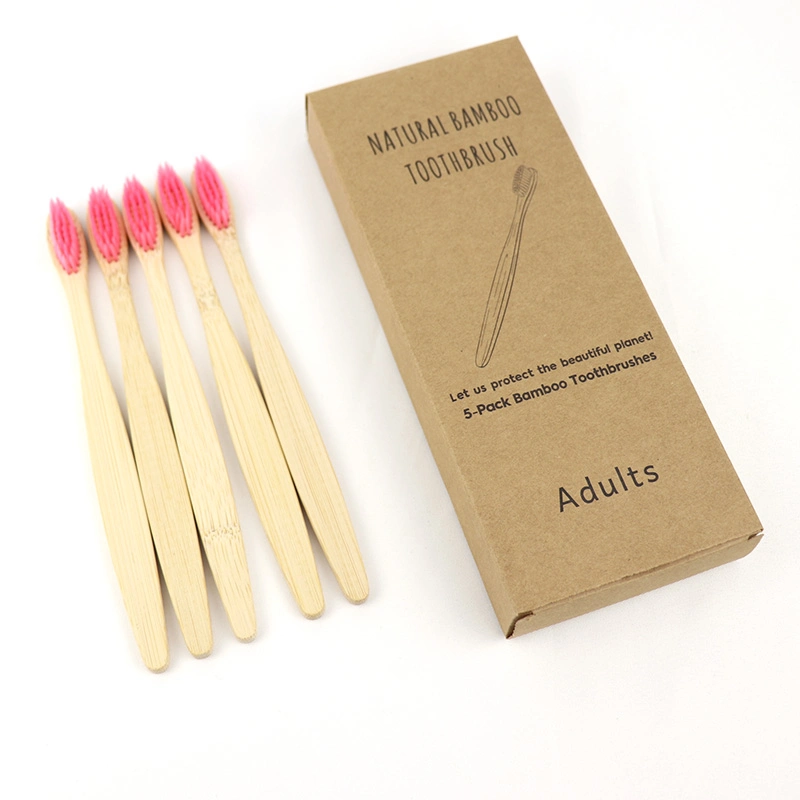 5PCS Eco-Friendly Natural Organic Personalized Natural Bamboo Toothbrush