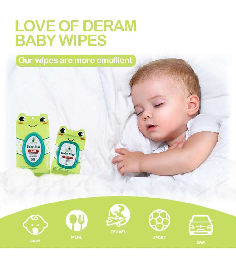 Alcohol Free Thick Skin-Friendly Clean Hand-Mouth Cotton Baby Wet Wipes