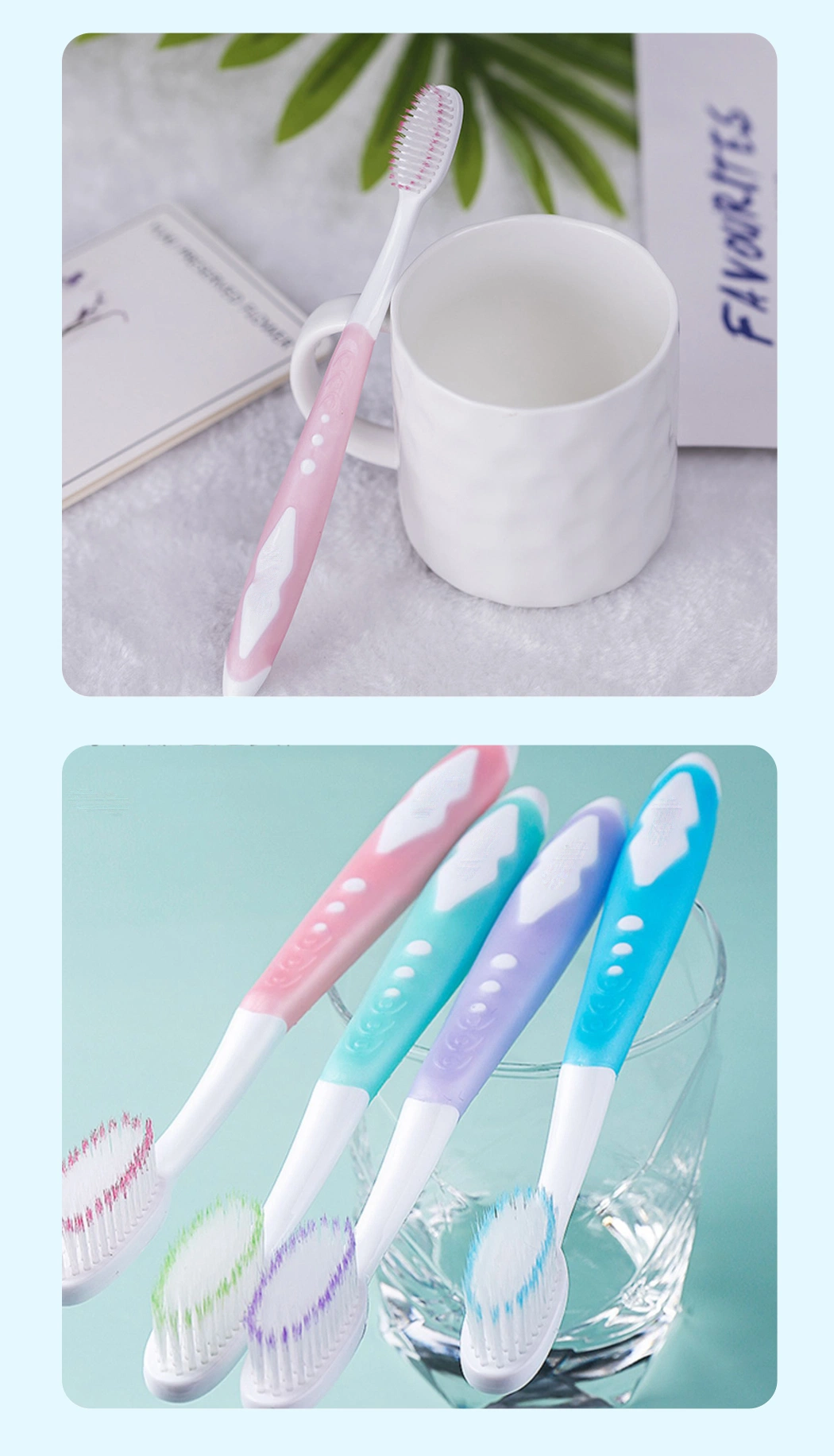 OEM Custom Logo Plastic Toothbrush Complete Care Super Clean Adult Toothbrush