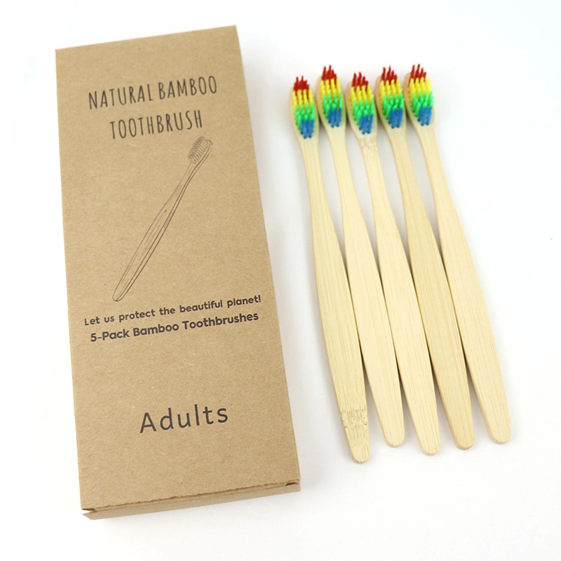 5PCS Eco-Friendly Natural Organic Personalized Natural Bamboo Toothbrush