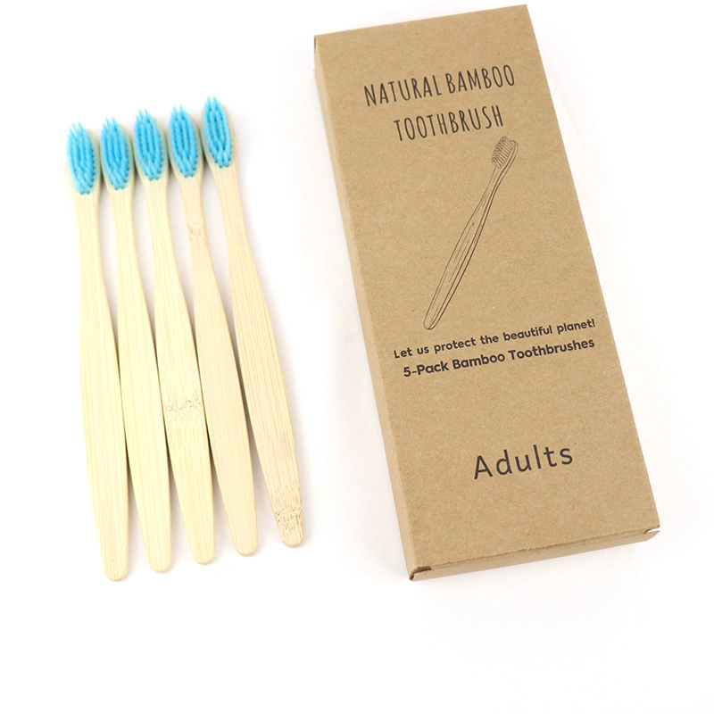 5PCS Eco-Friendly Natural Organic Personalized Natural Bamboo Toothbrush