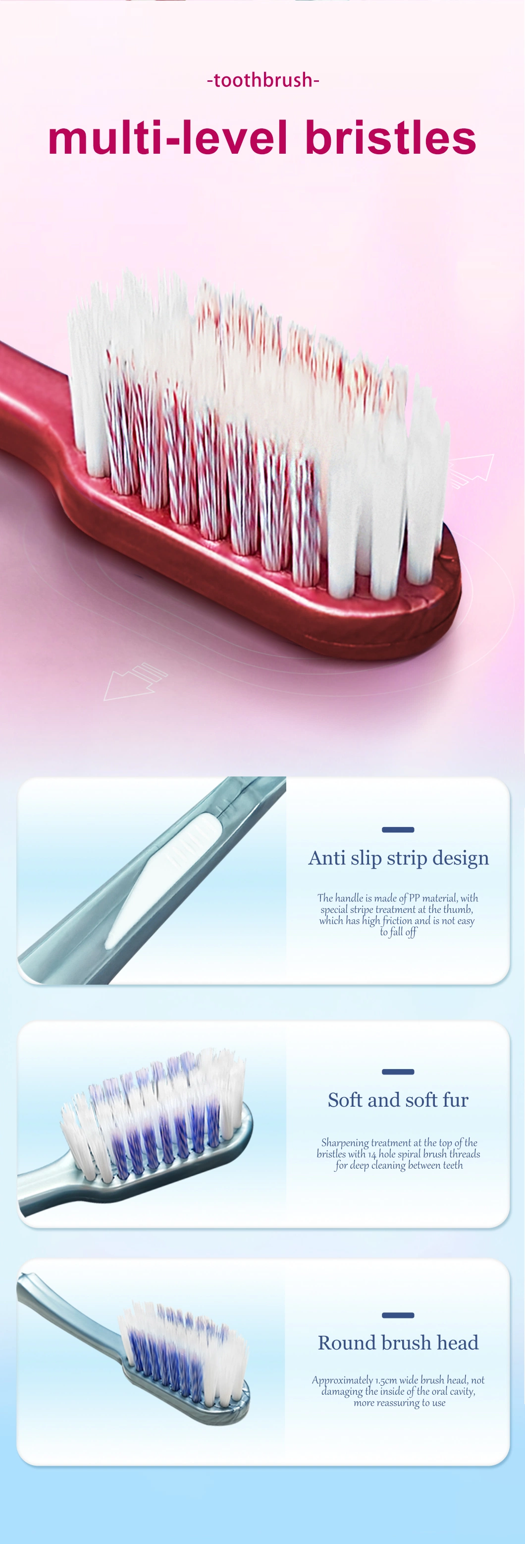 Good Quality Fast Delivery Custom Logo Speical Design Hot Sell Adult Toothbrush