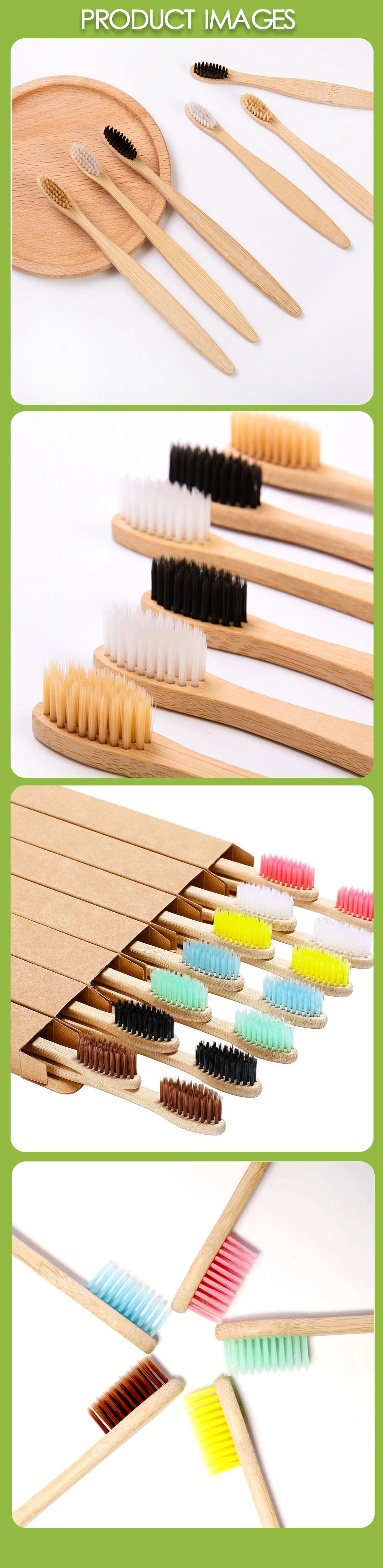 OEM Eco- Friendly Biodegradable Private Laser Logo Bamboo Toothbrush