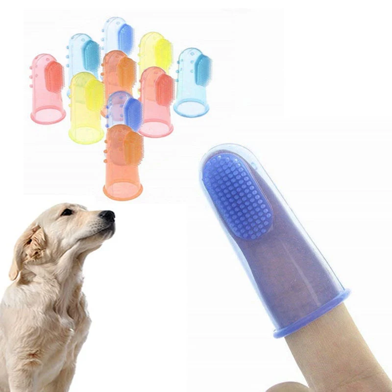 Pet Teeth Cleaning Dog Finger Toothbrush for Easy Cleaning Tongue and Teeth