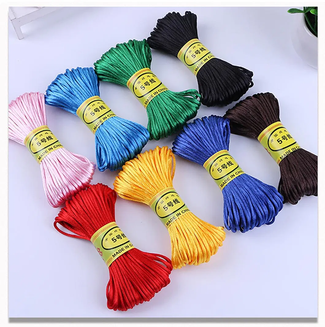 Colorful Nylon Rattail Satin for Chinese Knotting Silk Macrame Cord Beading Braided String Thread