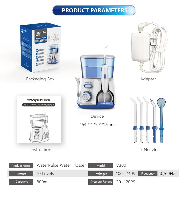 Home Appliance Waterpulse Oral Irrigator Dental Water Jet Flosser Dentistry Teeth Whitening Whitener Cleaner Electric Toothbrush