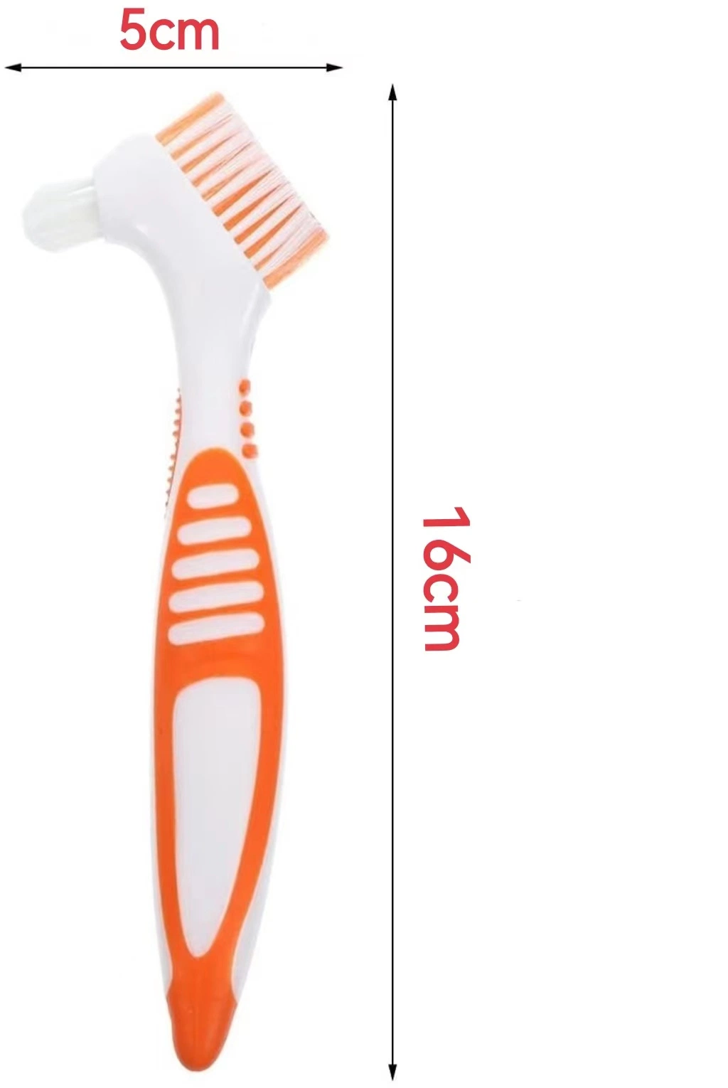 Double Sided Head Hard Nylon Bristle Tooth Brush Denture Cleaning Brush