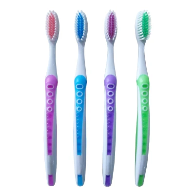 Testina grande di alta qualità setole in nylon manico in gomma per adulti Spazzolino da denti