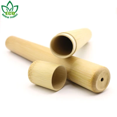 Confezione di tubi di bambù naturali eco-friendly, custodia per spazzolino di bambù
