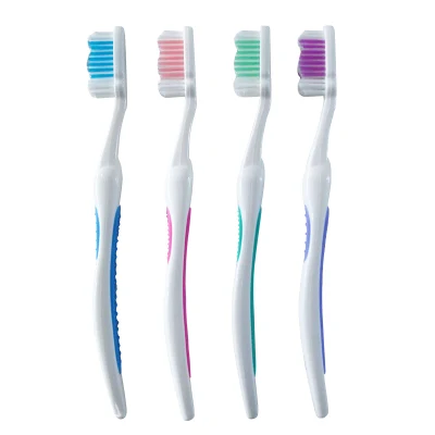 Assistenza sanitaria spazzolino da denti′ S per adulti/setole ondulate in nylon/impugnatura in gomma morbida antiscivolo