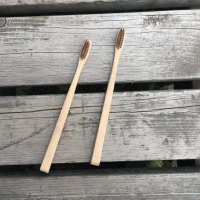 Spazzolino da denti in bambù all&prime;ingrosso manico quadrato 100% biodegradabile