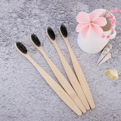 Spazzolino in legno di bambù verde naturale biodegradabile e amichevole setole morbide E BPA Free Professional Bamboo spazzolino