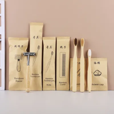 Spazzolini da denti in bambù naturale biodegradabili personalizzati in carbone eco-compatibile con setole a colori Spazzolini da denti in legno