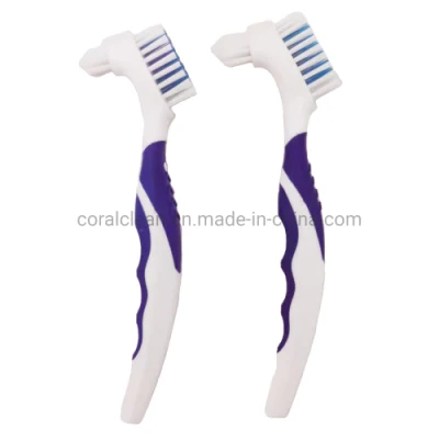  Nuova spazzola dentini dentati dentati dentati a doppia testa per la pulizia delle dentature dello spazzolino