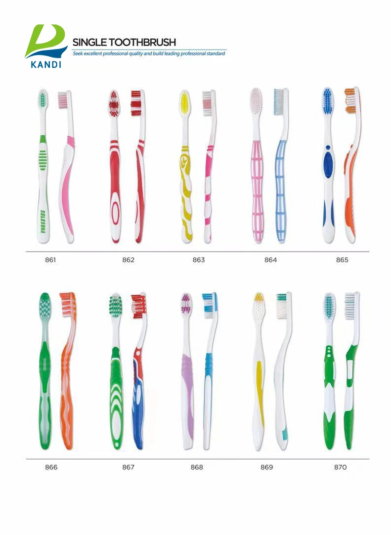 Free Sample Newly Designed 1+2 Head Adult Toothbrush with FDA Certificate