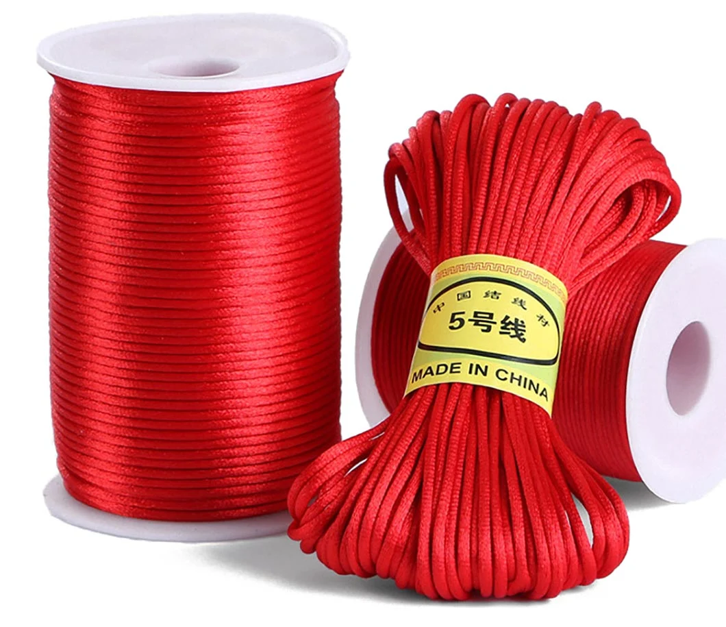 Colorful Nylon Rattail Satin for Chinese Knotting Silk Macrame Cord Beading Braided String Thread