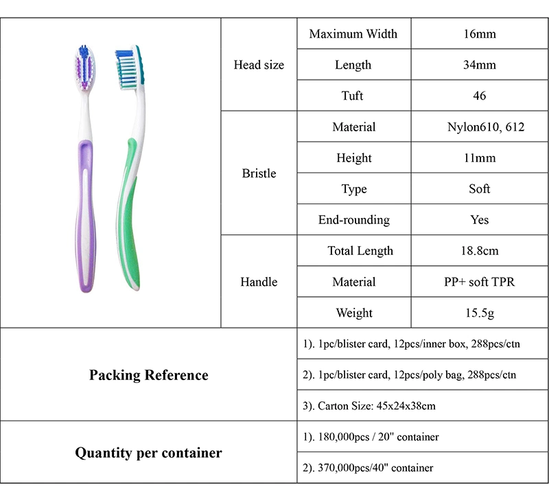 Colorful Flexible Brush Head Teeth Massage Toothbrush Tongue Scraper/Soft Polished Bristles Adult Toothbrush