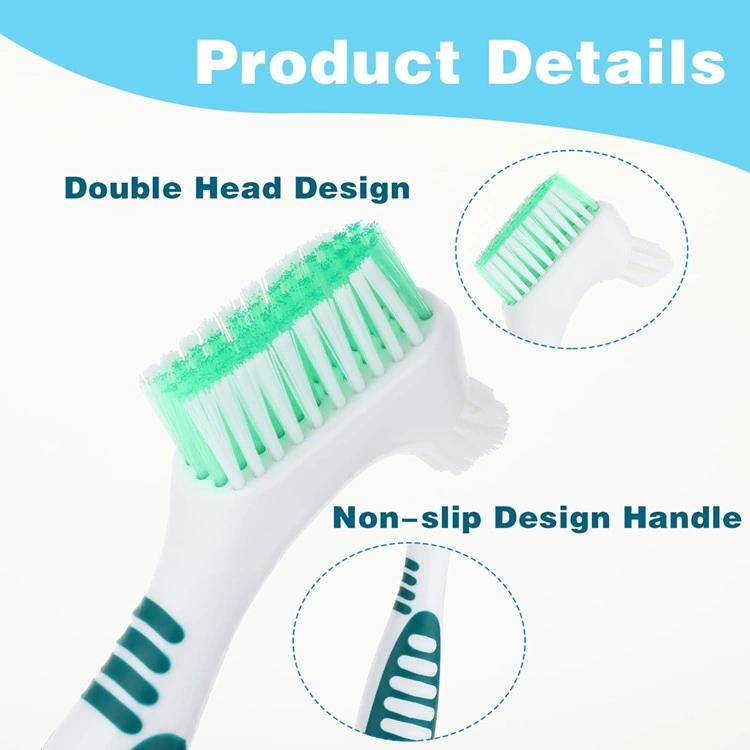 SJ Denture Brush Denture Toothbrush Denture Cleaner Brush for Dental Devices Mouth Guard False Teeth
