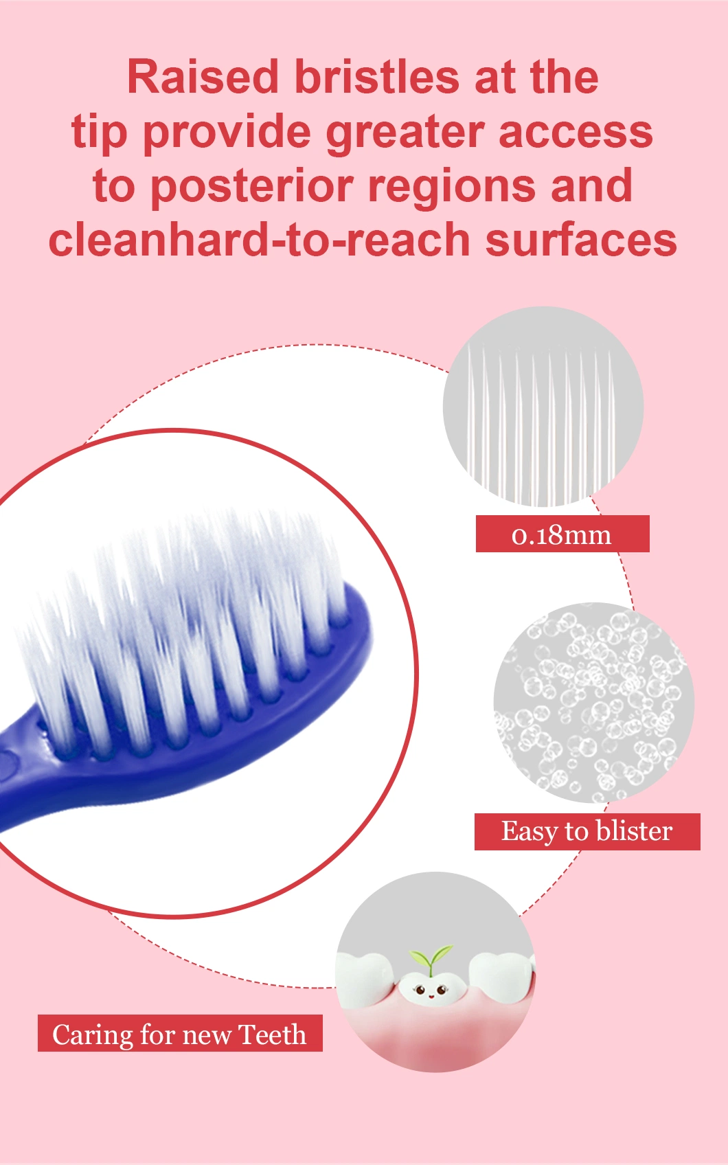 High Quality Small Head Softer Touch Eco Friendly Compostable BPA Free Soft Children&prime;s Toothbrush