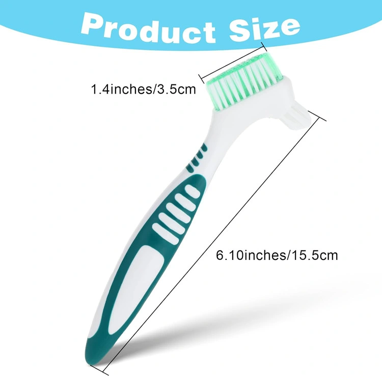 SJ Denture Brush Denture Toothbrush Denture Cleaner Brush for Dental Devices Mouth Guard False Teeth