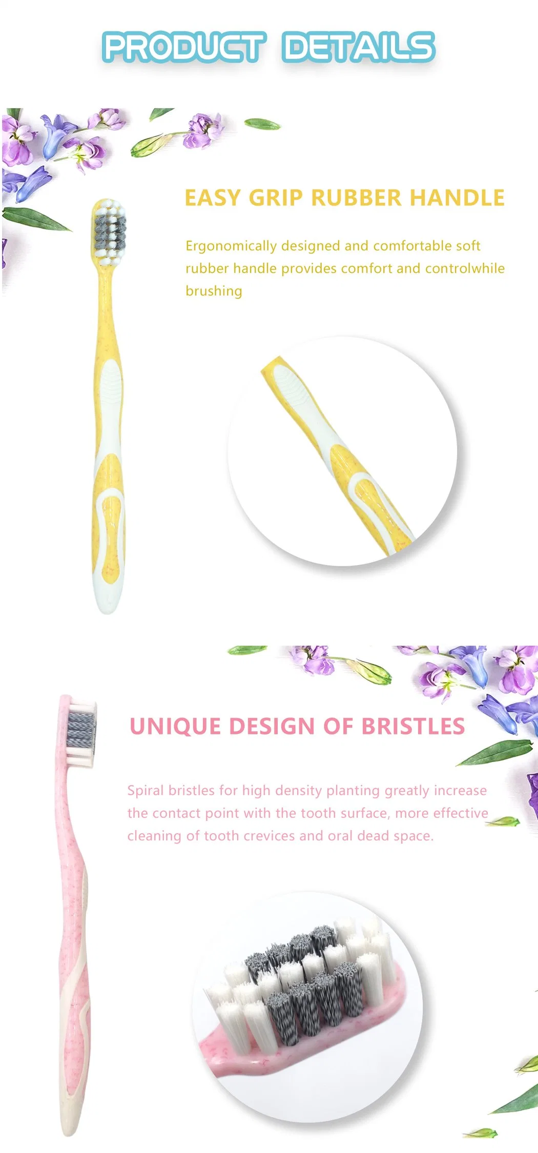 High Quality Soft Bristles Comfortable Handle Deep Cleaning Adult Toothbrush