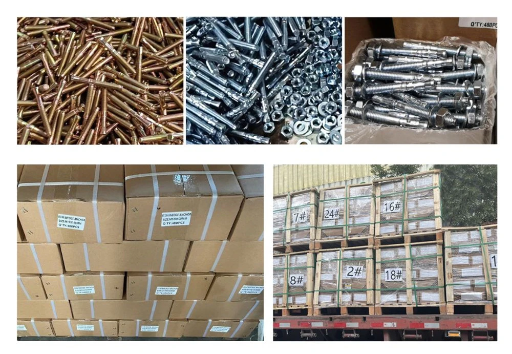 Wholesale Wedge Anchor Through Bolt Nut Heavy Duty Expansion Concrete Fastener Carbon Steel Thread Zinc Galvanization China Factory