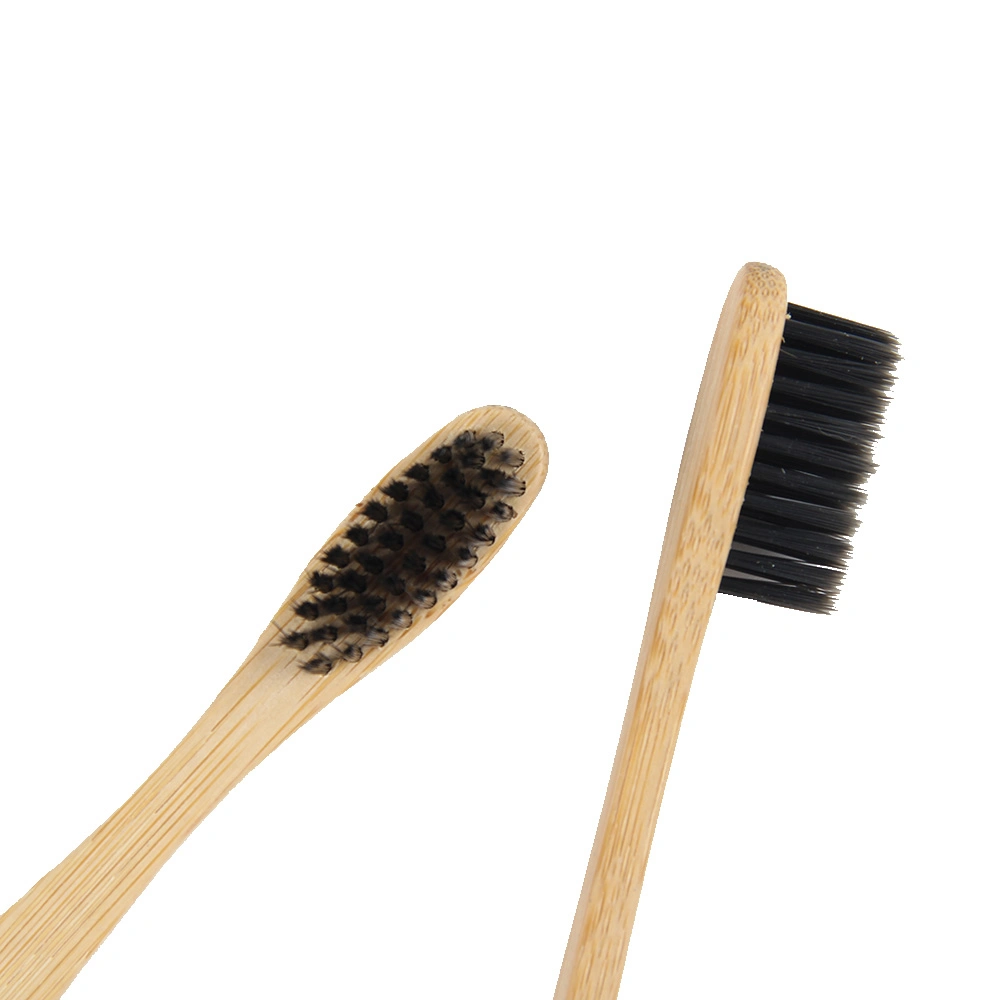 Glorysmile Wood Handle Charcoal Toothbrush Accept Custom Logo 10000 Bristles Bamboo Toothbrush