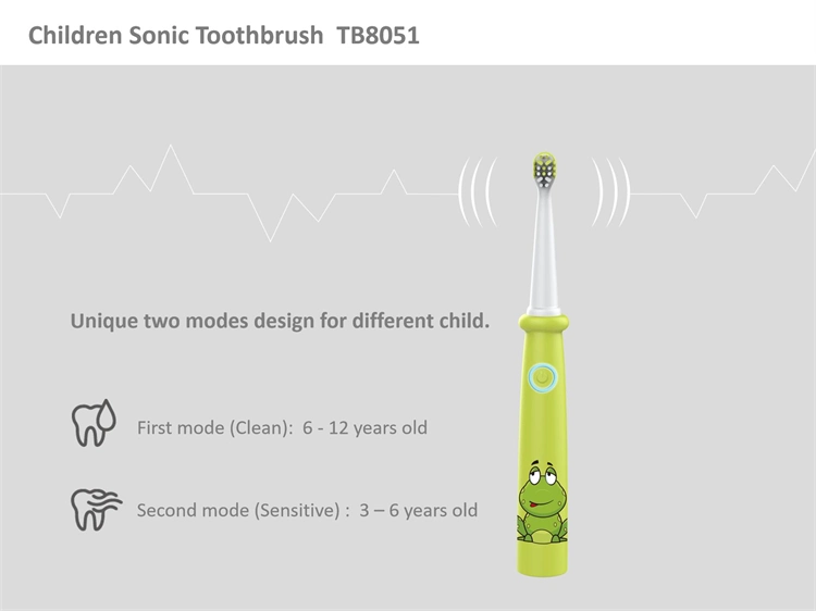 Waterproof Special Rubberized Head Design Travel Battery Toothbrush for Kid