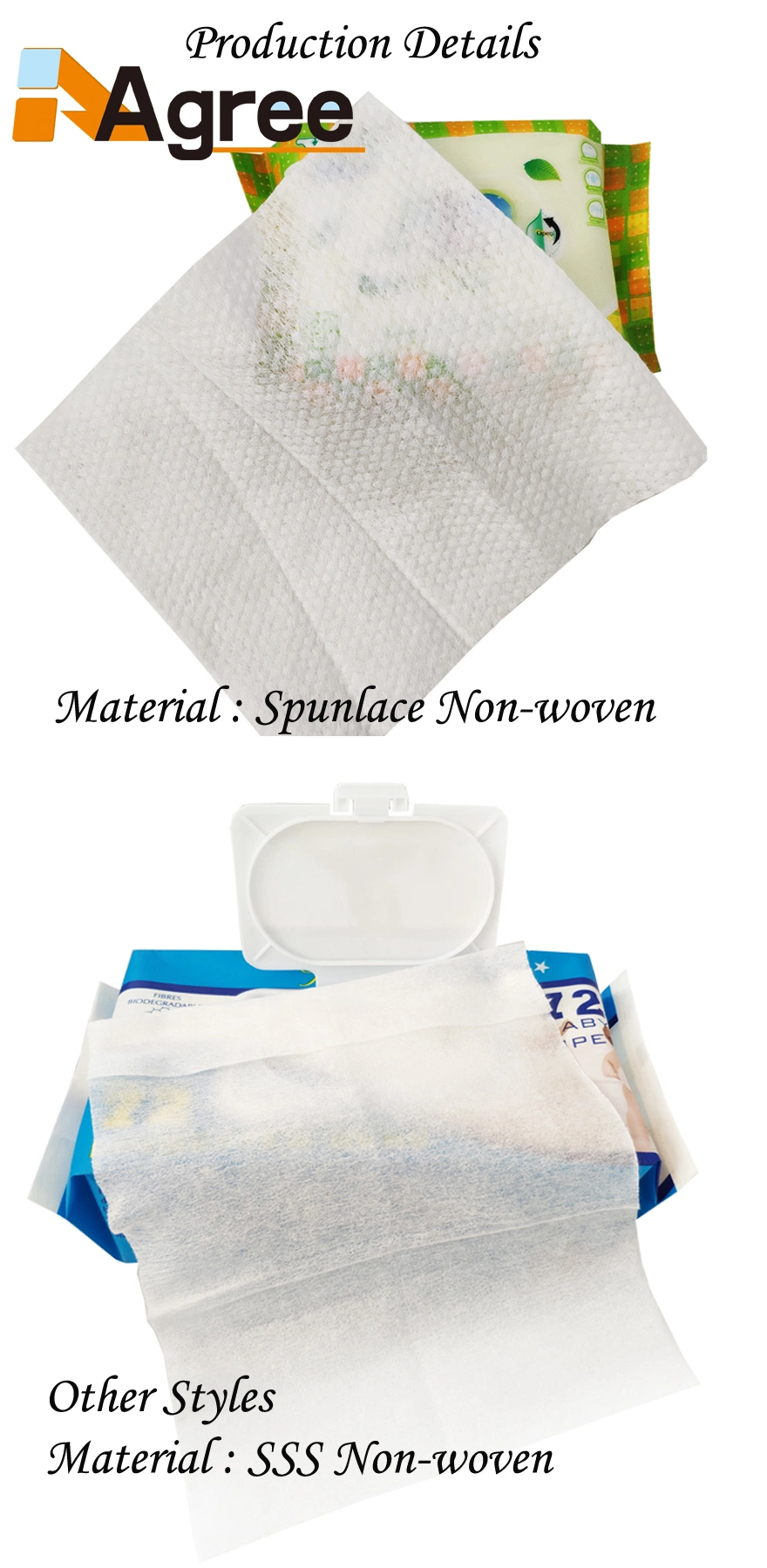 OEM Spunlace Non Woven Wet Wipes with Custom Logo