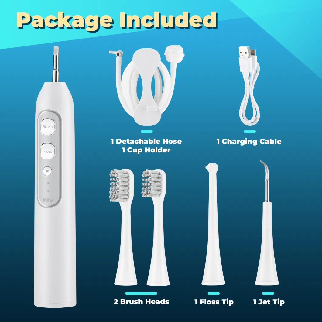 Jssan 3 in 1 Teeth Whitening Kit Dental Oral Irrigator Teeth Cleaner Ultrasonic Electric Toothbrush Water Flosser for Home Travel