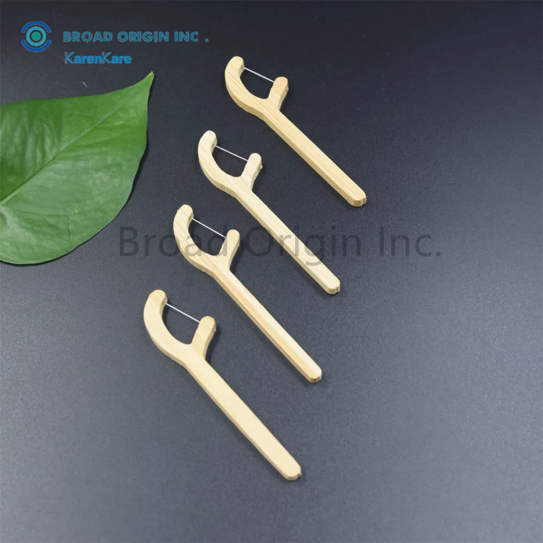 OEM Biodegradable Oral Care Comfortable Flosser Bamboo Dental Floss Picks